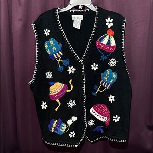 Vintage B.P. Design Winter Embroidered Women's Vest